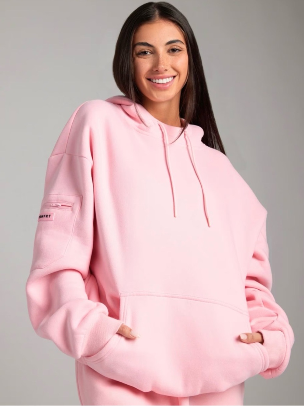 Comfort Pink  Hoodie by COMFRT - Women's